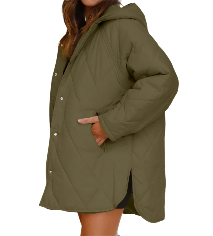 Women’s Trendy Quilted Hooded Loose Fit JACKET - JKT-03