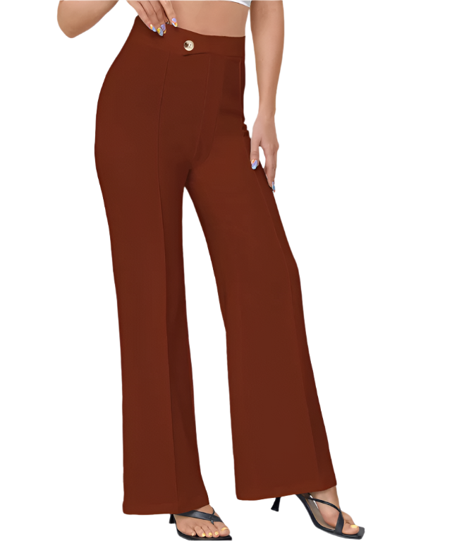 Women's Classy Wide Leg High Waist Dress Pants - PANTS-DP-02