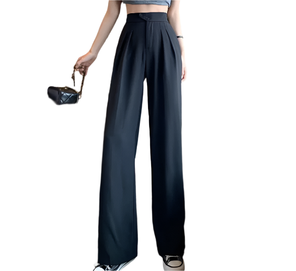 Women’s Wide High Waist Straight Leg Trousers PANTS- DP-09