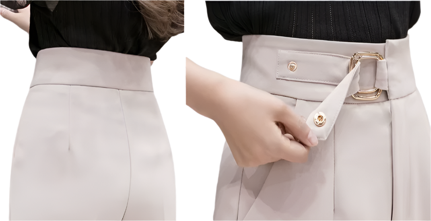 Women’s Cropped High Waist Trousers Dress PANTS-DP-13