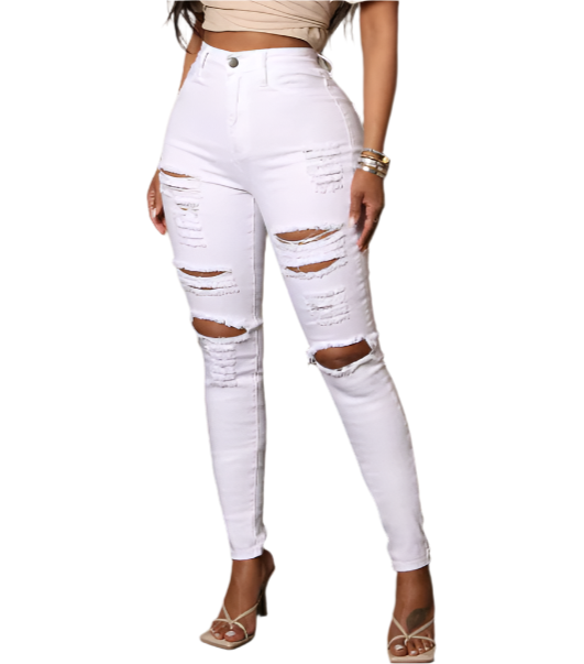 Women’s Skinny Ripped Distressed High Waist JEANS-JP-06