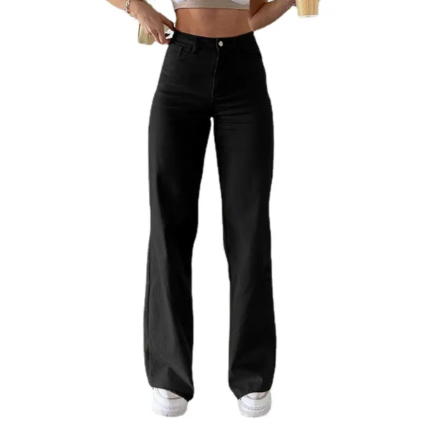 Women’s Trendy and Timeless High Waist Straight Leg Denim Cargo JEANS-JP-15