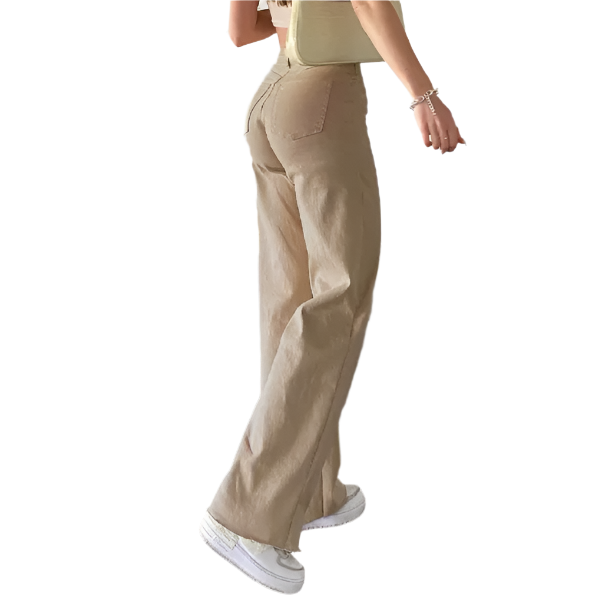 Women’s Trendy and Timeless High Waist Straight Leg Denim Cargo JEANS-JP-15
