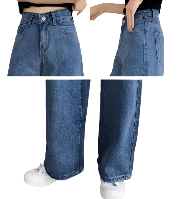 Women’s Timeless High Waist Trousers Straight Leg Denim JEANS-JP-02