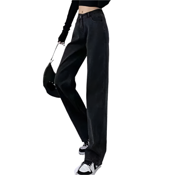 Women’s Trendy & Timeless High-Waist Wide-leg Straight Denim JEANS-JP-13