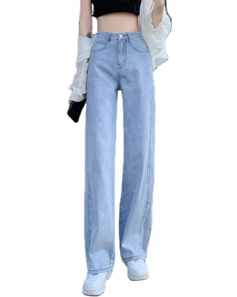 Women’s High Waist Trousers Straight Leg Denim JEANS-JP-14
