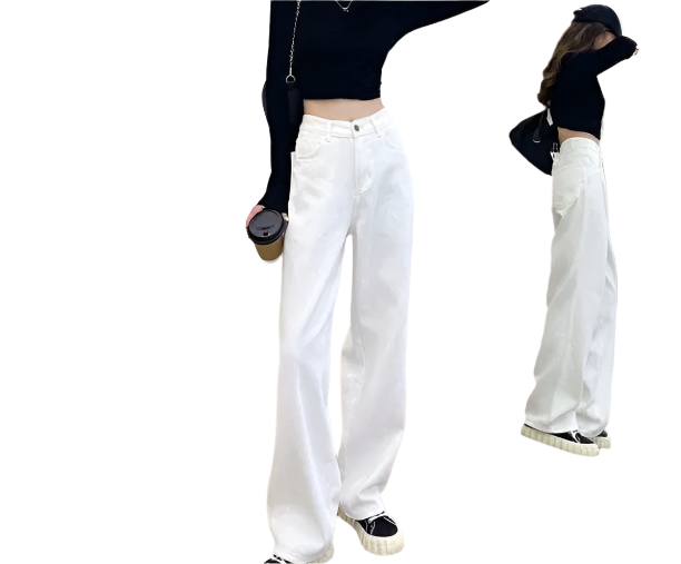 Women’s High Waist Trousers Straight Leg Denim JEANS-JP-16