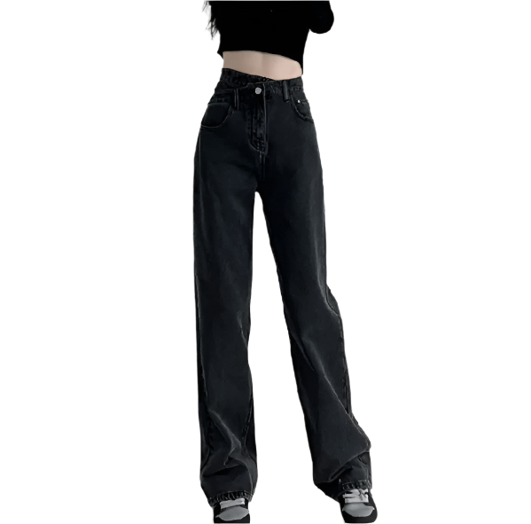 Women’s Trendy & Timeless High-Waist Angled Button Closure Denim JEANS-JP-18