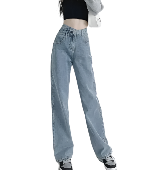 Women’s Trendy & Timeless High-Waist Angled Button Closure Denim JEANS-JP-18