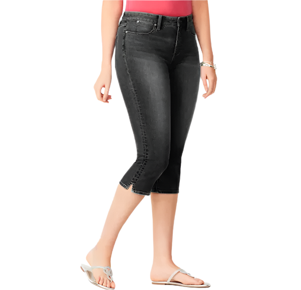Women’s Cropped Denim Mid Waist Stretch Slim JEANS-JP-25