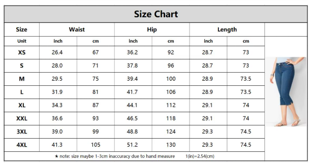 Women’s Cropped Denim Mid Waist Stretch Slim JEANS-JP-25