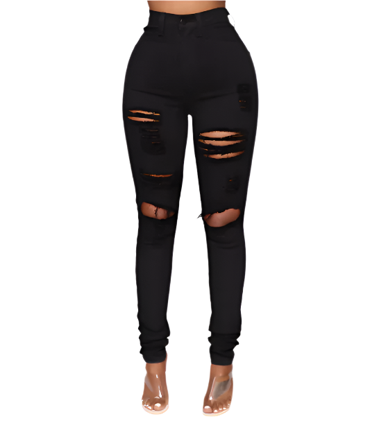 Women’s Skinny Ripped Distressed High Waist JEANS-JP-06