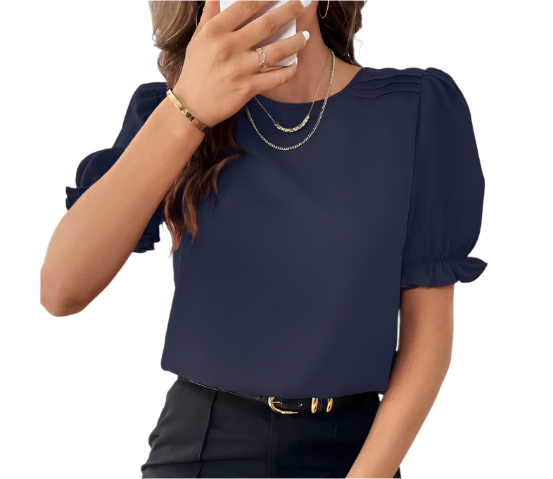 Beautiful Half Sleeve Round Neck  Blouse for Women - BL23