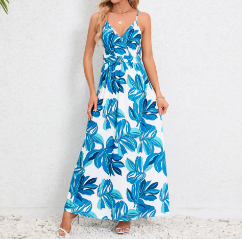 Trendy Summer Sleeveless Floral DRESS-B23
