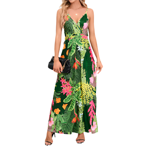 Trendy Summer Sleeveless Floral DRESS-B23