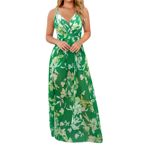 Trendy Summer Sleeveless Floral Long DRESS-B42