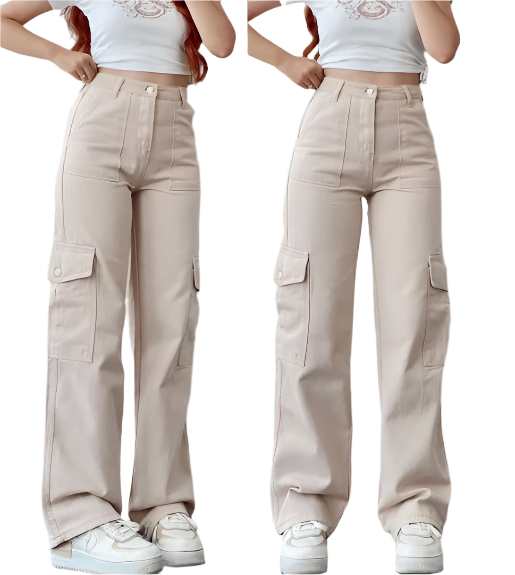 Women’s Trendy Straight Pocket Legs CARGO -04