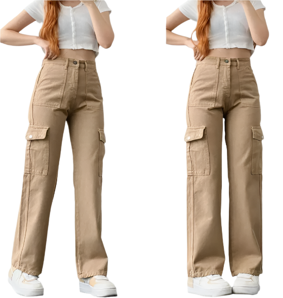 Women’s Trendy Straight Pocket Legs CARGO -04