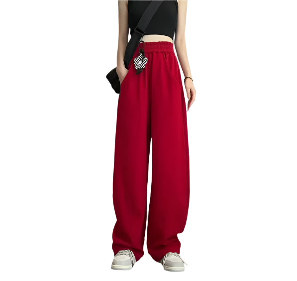 Women’s High Waist Straight Leg Loose Fit Cotton Trouser Sweatpants CARGO -06