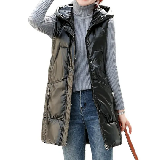 Women's Stylist Hooded Padded Warm Vest JACKET-JKT-34Z