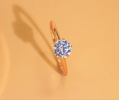 Brilliant Round Cut 6.5mm Cubic Zirconia S925 Sterling Silver Gold Plated Engagement Wedding RING RG-25