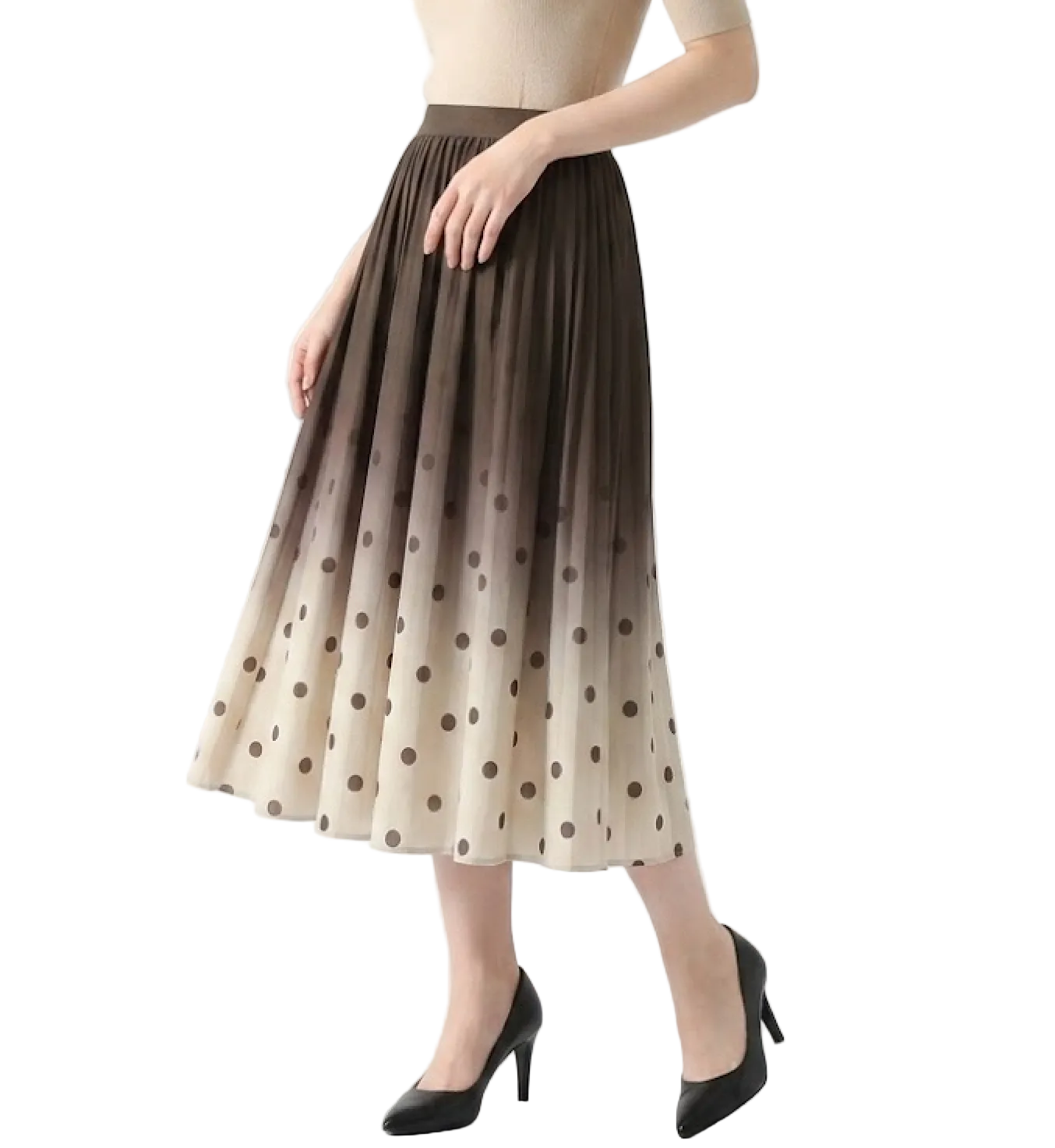 Classy & Timeless A-Line High Waist Polka Dot Skirt - B6-DRESS-35