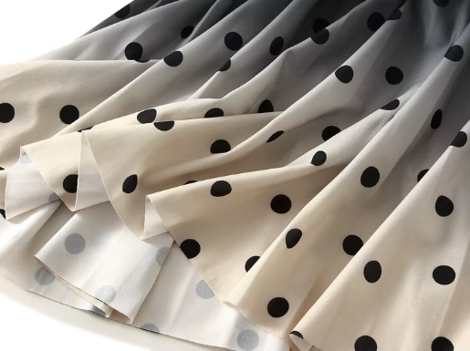 Classy & Timeless A-Line High Waist Polka Dot Skirt - B6-DRESS-35