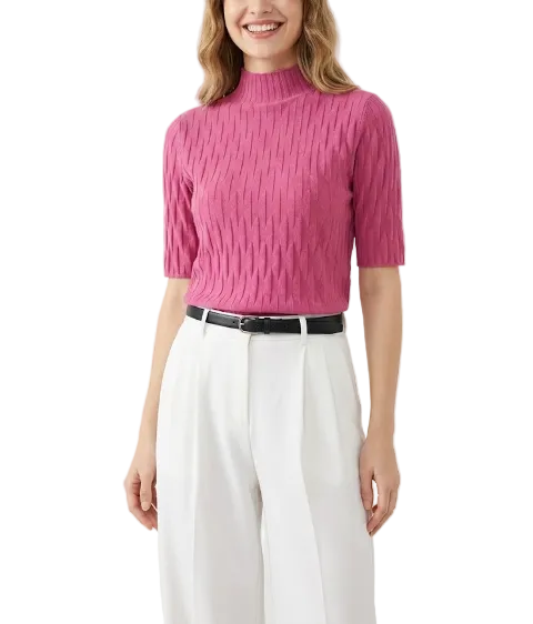 Classy & Timeless Comfortable Soft Short Sleeve Knitted Blouse For Women's - B6-TOP-B615