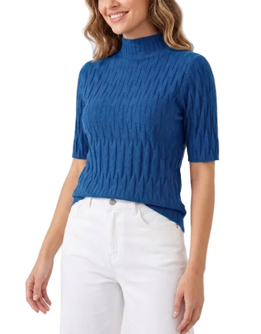 Classy & Timeless Comfortable Soft Short Sleeve Knitted Blouse For Women's - B6-TOP-B615