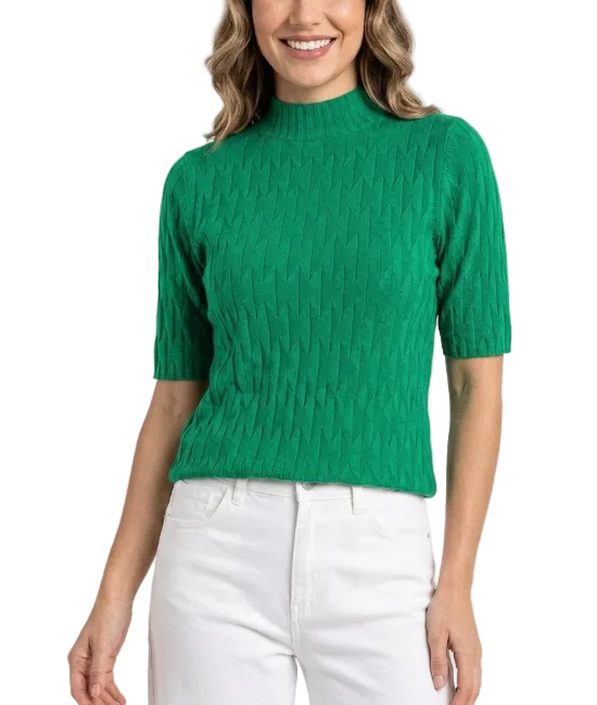 Classy & Timeless Comfortable Soft Short Sleeve Knitted Blouse For Women's - B6-TOP-B615