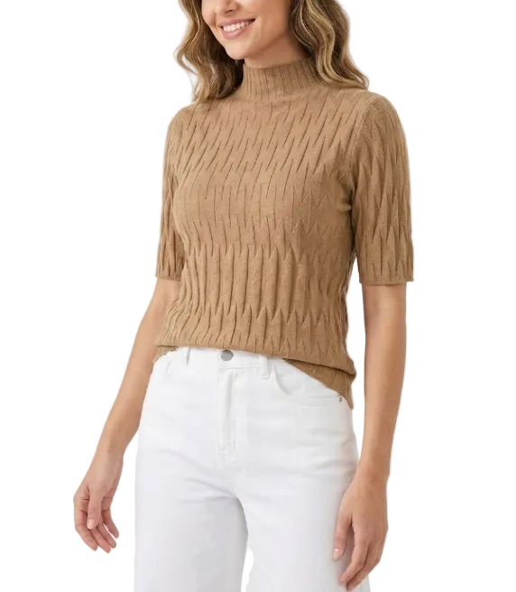 Classy & Timeless Comfortable Soft Short Sleeve Knitted Blouse For Women's - B6-TOP-B615