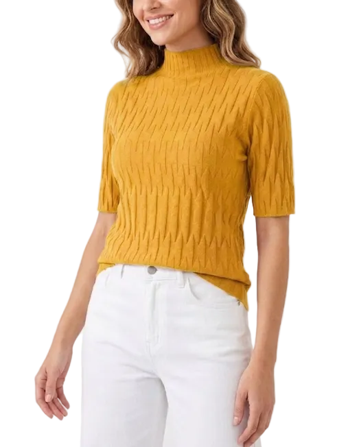 Classy & Timeless Comfortable Soft Short Sleeve Knitted Blouse For Women's - B6-TOP-B615