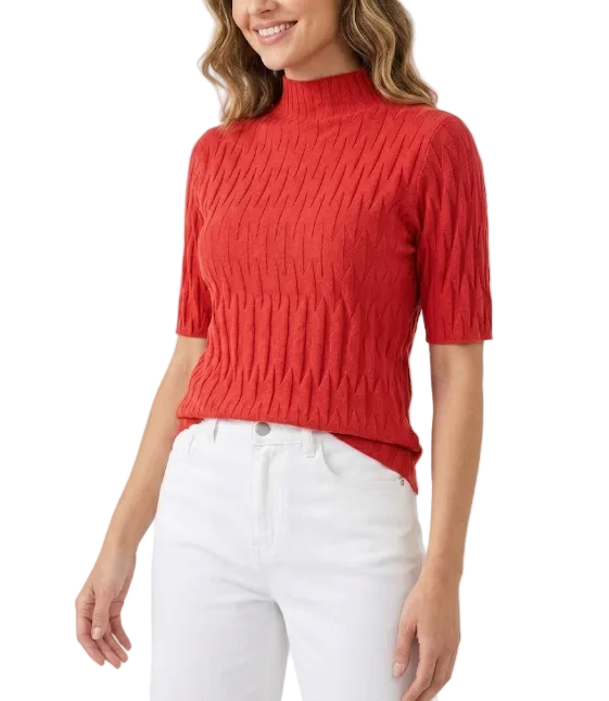 Classy & Timeless Comfortable Soft Short Sleeve Knitted Blouse For Women's - B6-TOP-B615