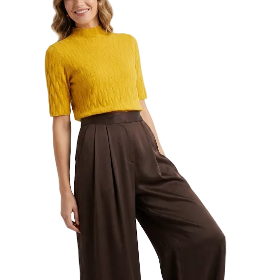 Classy & Timeless Comfortable Soft Short Sleeve Knitted Blouse For Women's - B6-TOP-B615