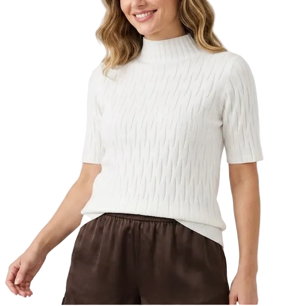 Classy & Timeless Comfortable Soft Short Sleeve Knitted Blouse For Women's - B6-TOP-B615