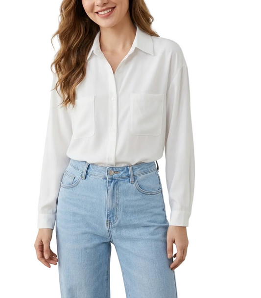 Classy & Timeless White Collar Shirts TOP-B1-BL-284
