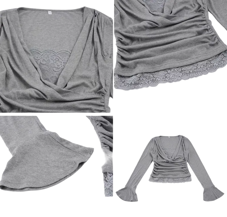 Elegant Long Sleeve V-neck Tops for Women - BP-B20 -TOP-97