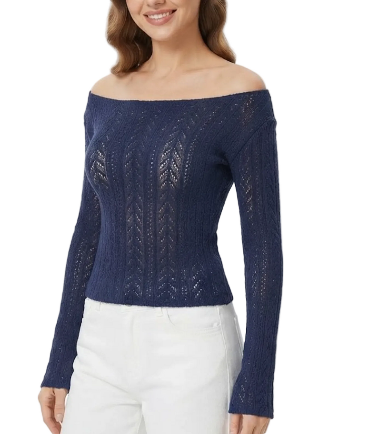 Elegant & Timeless Knitted Long Sleeve Boat-Off-Shoulder Tops for Women- BP-B20 -TOP-294