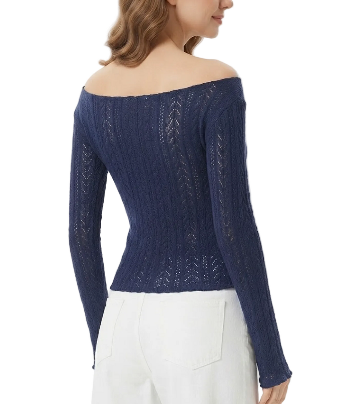 Elegant & Timeless Knitted Long Sleeve Boat-Off-Shoulder Tops for Women- BP-B20 -TOP-294