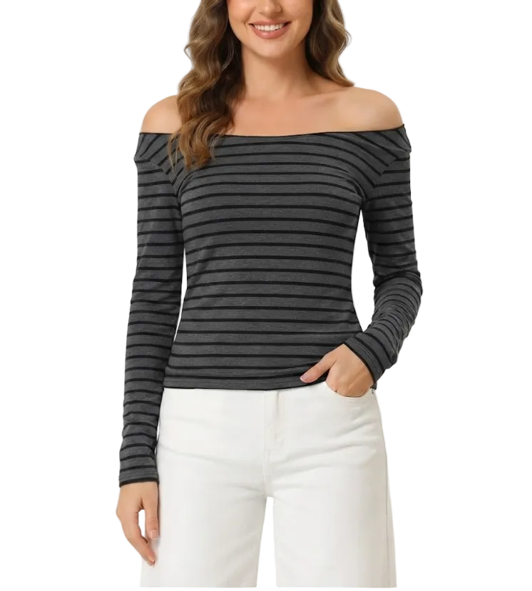 Elegant & Timeless Long Sleeve Off the Shoulder Tops for Women - BP-B20 -TOP-94