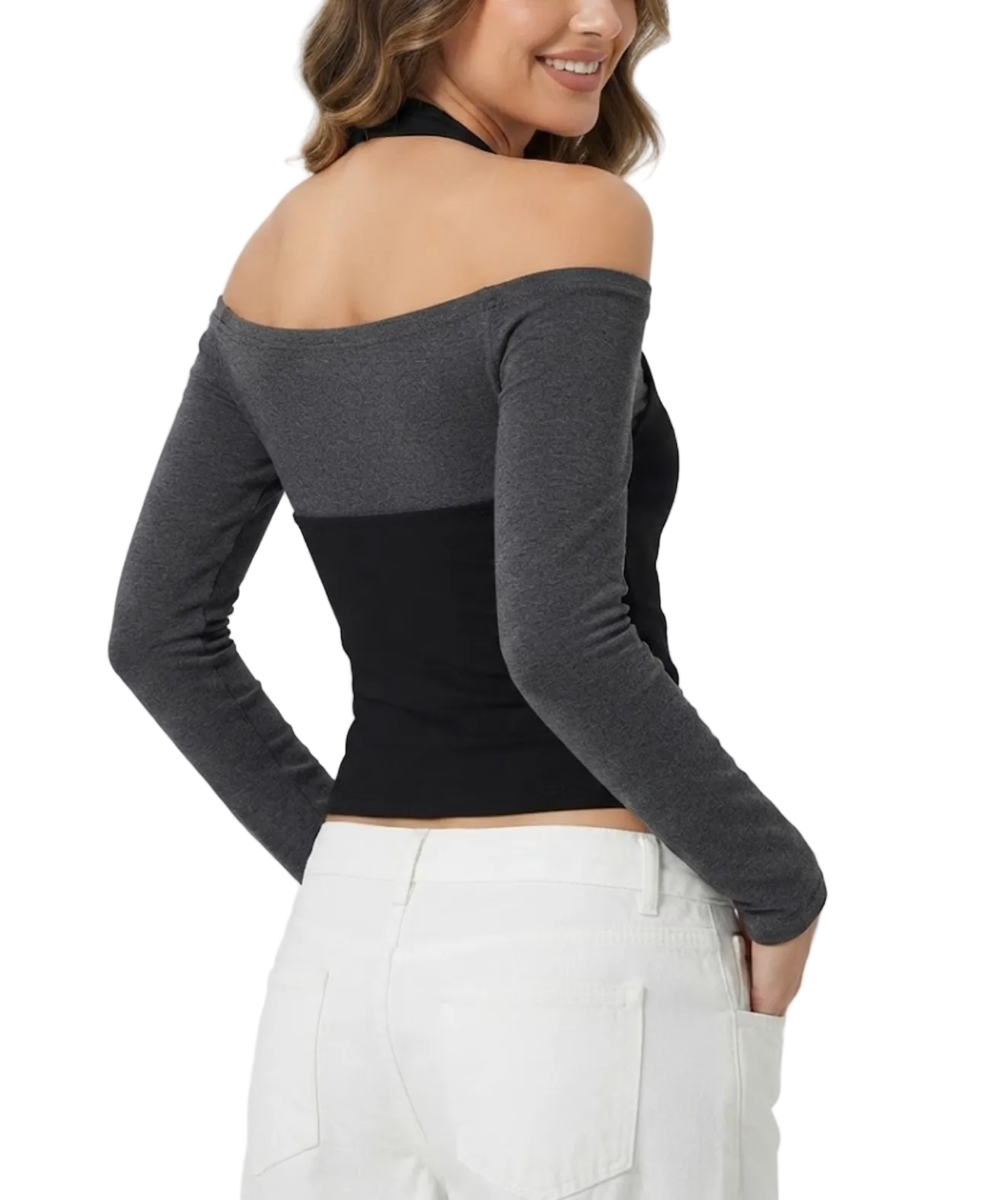 Elegant & Timeless V-Neck Stretchy Fitted Long Sleeve Tops for Women- BP-B20 -TOP-273