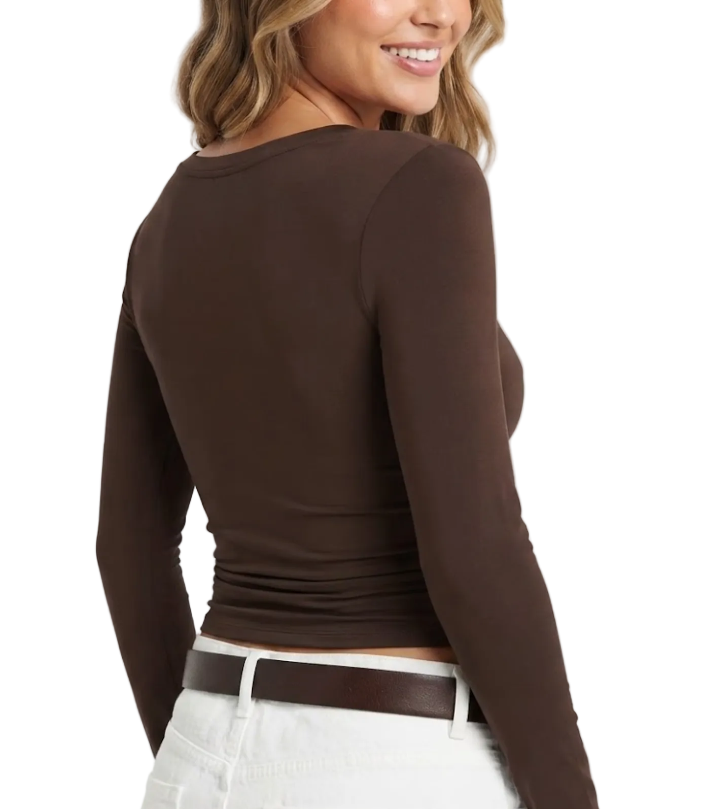 Elegant & Timeless V-Neck Stretchy Fitted Long Sleeve Tops for Women- BP-B20 -TOP-273A