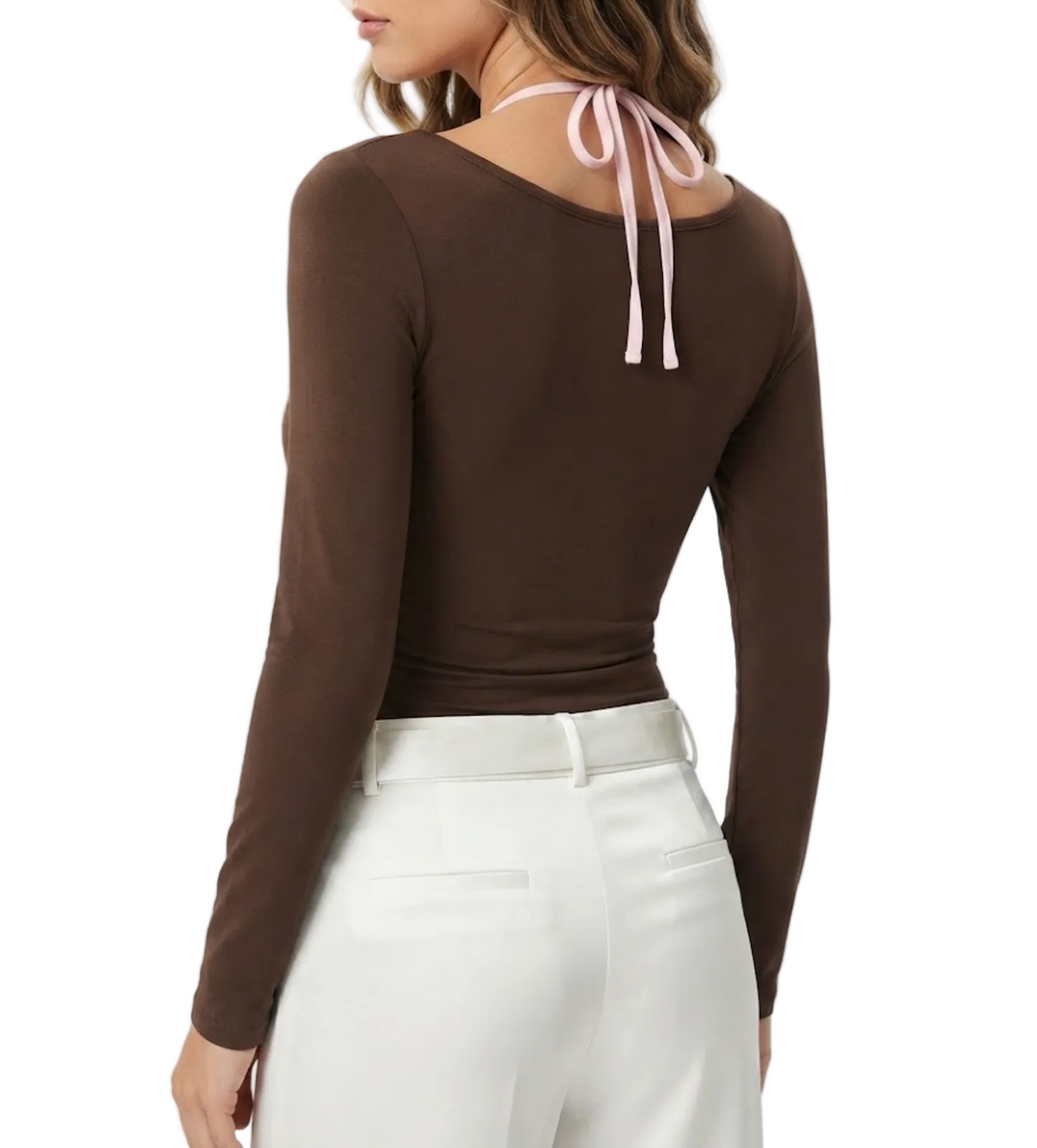 Elegant & Timeless V-neck Lace Trim Long Sleeve Embridered Tops for Women- BP-B20 -TOP-289