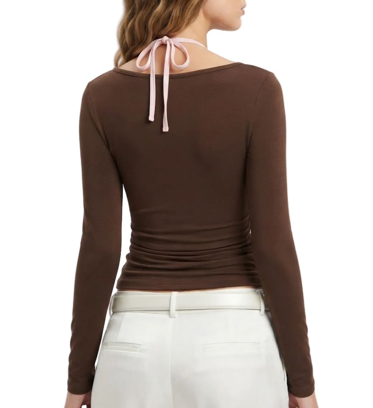 Elegant & Timeless V-neck Lace Trim Long Sleeve Embridered Tops for Women- BP-B20 -TOP-289