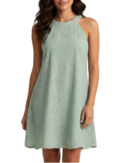Embroidered Sleeveless Round-neck Midi Dress for Women – BL31