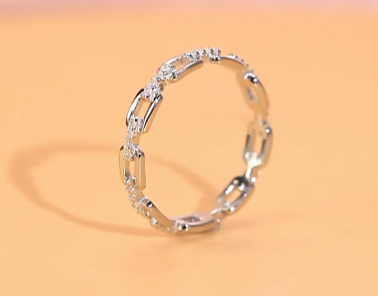 High Quality Micro Pave Cubic Zirconia Sterling Silver Rings RG-27