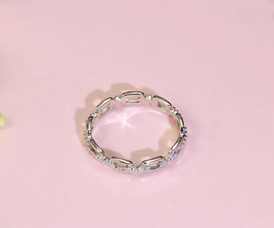 High Quality Micro Pave Cubic Zirconia Sterling Silver Rings RG-27