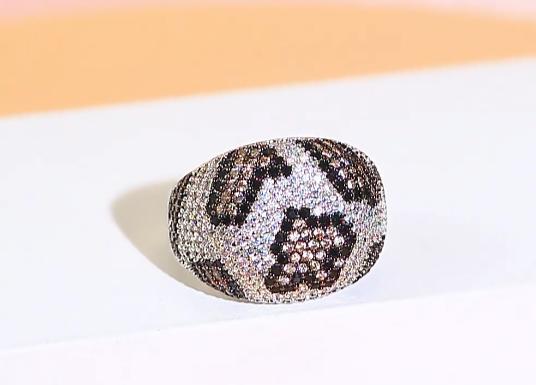 Latest Design Micro Pave Cubic Zirconia Leopard Pattern   RING - RG-03