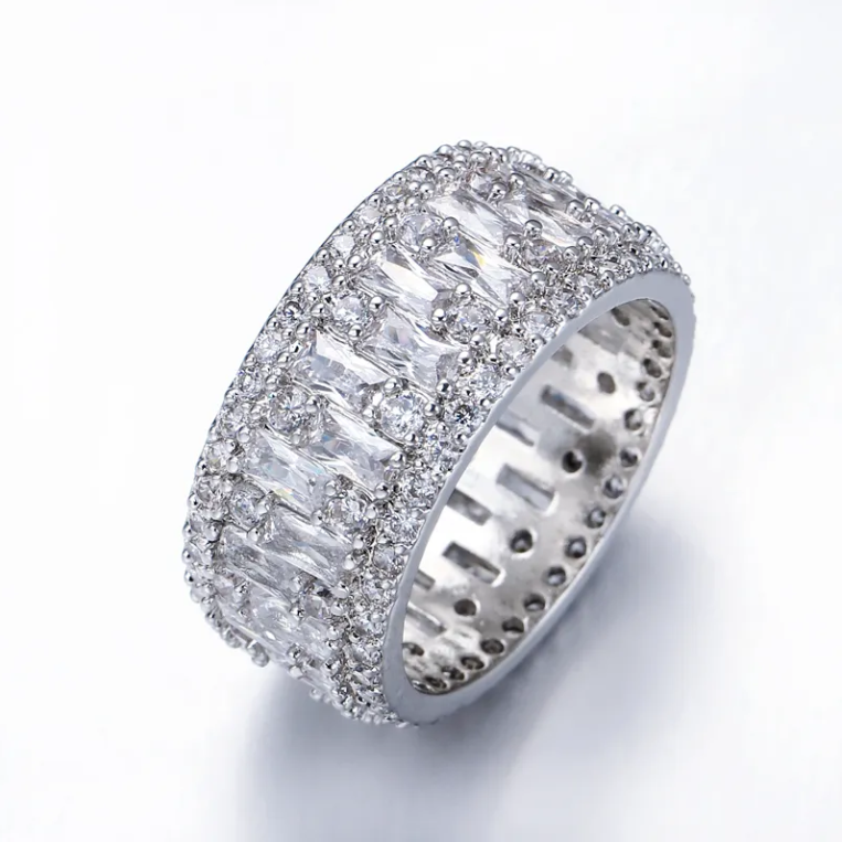 Luxury Full Cubic Zirconia Paved White Gold Color RING - RG-05