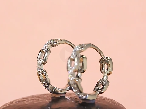Micro Pave Cubic Zirconia  S925 Sterling Silver Hoop Earrings - CZ-Earring- ER - 84